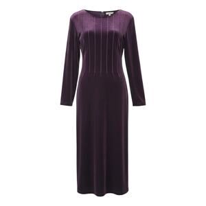 VTG 90s K.C. Spencer Velvet Purple Pintuck Tie Back Maxi Dress 18 Dark Romantic